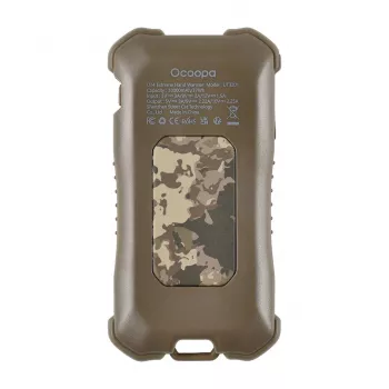 Elektrické vykurovacie teleso Ocoopa UT3201 Camouflage — prenosný keramický ohrievač miestnosti s 10 000 mAh powerbankou a až 18 hodinami prevádzky