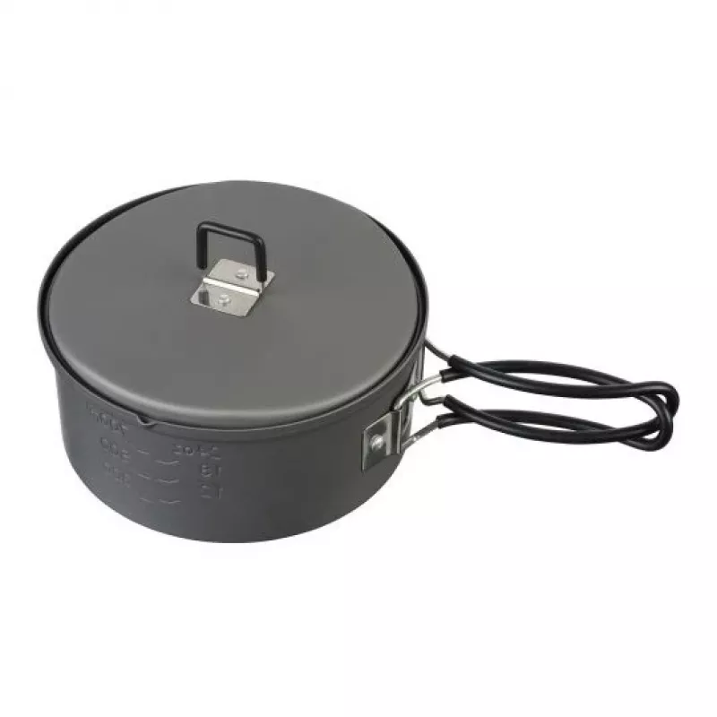 ESBIT PT1100HA kempingový riad – hliníkový hrniec 1,1 l, Ø14,8 cm, 227 g, čierny