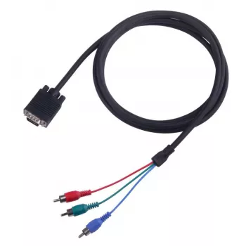 Kábel VGA na 3×RCA SBOX VGA-1022 M/M 2 m, VGA konektor na tri RCA composite, dĺžka 2 metre
