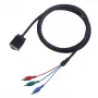 Kábel VGA na 3×RCA SBOX VGA-1022 M/M 2 m, VGA konektor na tri RCA composite, dĺžka 2 metre