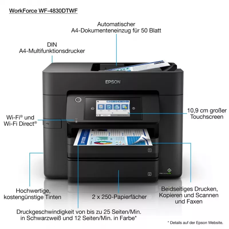 Epson WorkForce Pro WF-4830DTWF atramentová A4 4800 x 2400 DPI 36 ppm Wi-Fi