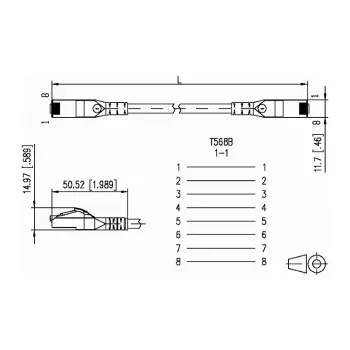 Metz 1308455077-E ethernetový patch kábel žltý