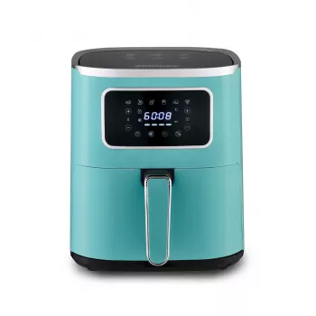 Teplovzdušná fritéza HEINRICH'S HFR 8216 — 5,0 l, 1450 W, zelená, dotykové ovládanie, LED displej