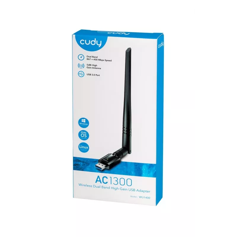 Sieťová karta Cudy WU1400 WLAN 867 Mbit/s USB dualband Wi-Fi 5