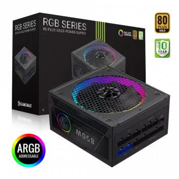 Gamemax napájací zdroj, 80 PLUS, Gold | RGB 850G | 850 W