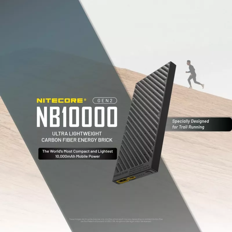 Prenosná powerbanka Nitecore NB10000 — 10000 mAh, USB‑A + USB‑C, 38 W celkový výstup, sivá