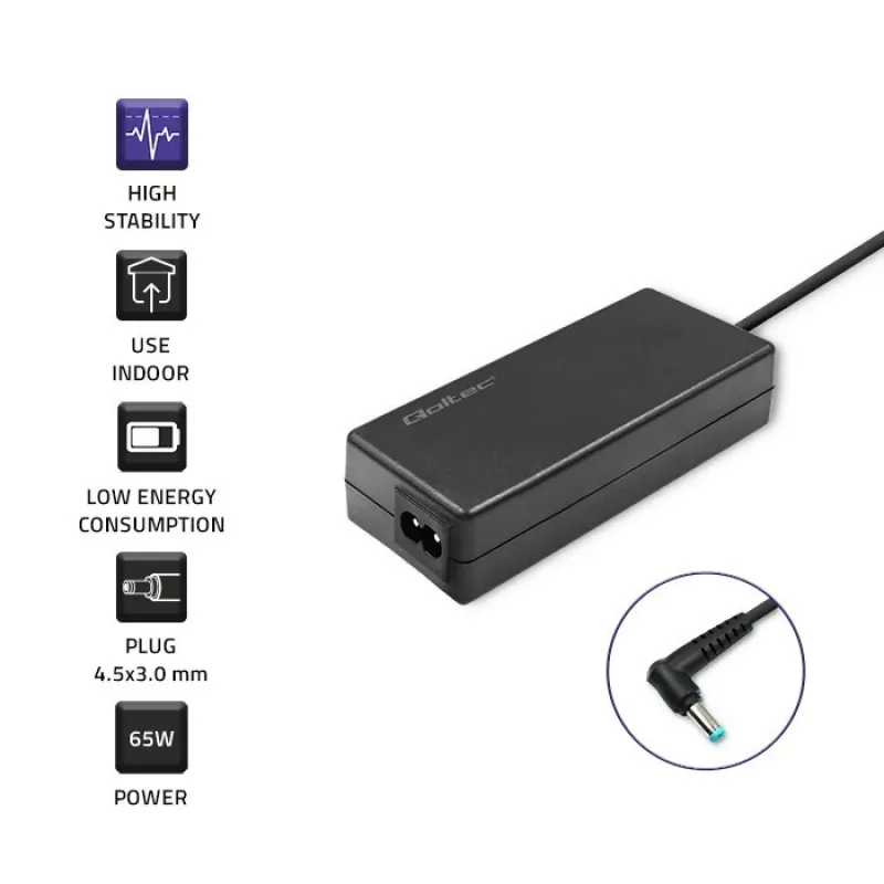 Napájací zdroj Qoltec 51555 pre interiér 65W čierny