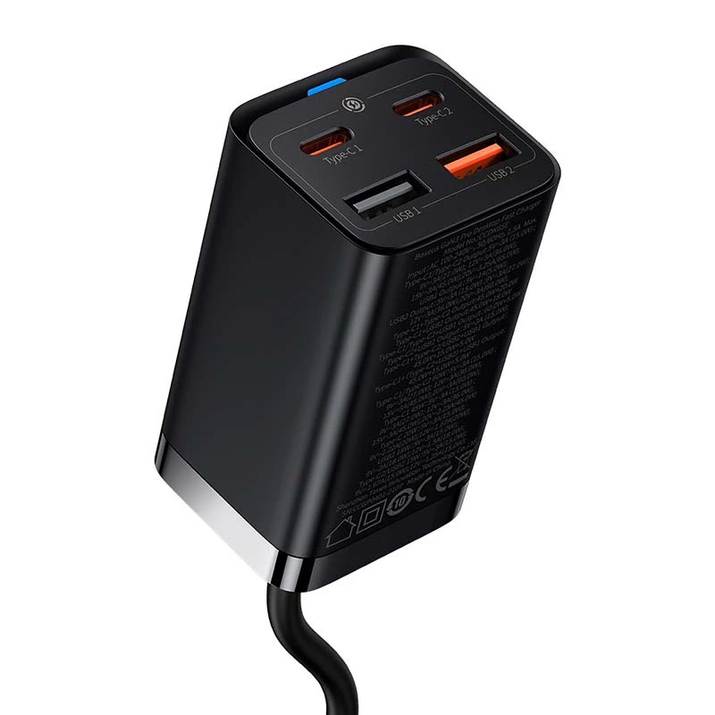 Nabíjačka Baseus GaN3 Pro mobilný telefón tablet čierna AC interiér 15V 3A