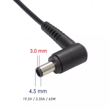 Akyga AK-ND-58 napájací zdroj pre notebook 19,5 V / 3,34 A, 65 W, konektor samec 4,5 x 3,0 mm s kolíkom, pre Dell