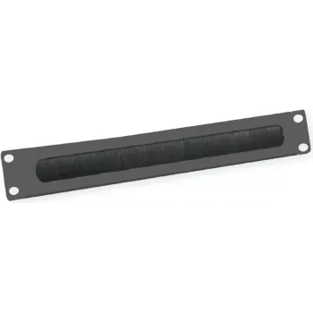 VALUE rackový kryt s kefou pre vstup káblov – RAL 9005 – 2U – 25,4/48,3 cm (10 palcov/19 palcov)