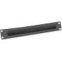 VALUE rackový kryt s kefou pre vstup káblov – RAL 9005 – 2U – 25,4/48,3 cm (10 palcov/19 palcov)