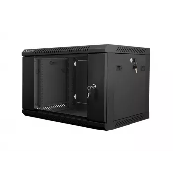 Nástenné puzdro LANBERG WF01-6406-10B, 6U, 19 palcov, 600×374×450 mm, čierne, 60 kg