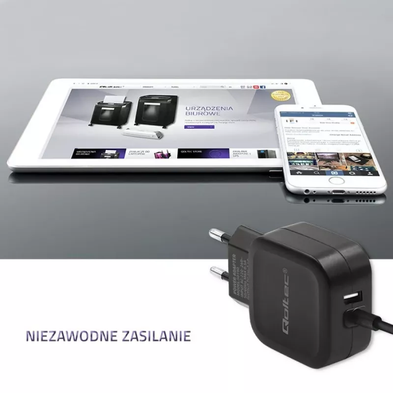Qoltec 50190 nabíjačka pre mobilné zariadenia, mobil, tablet, telefón, univerzálna
