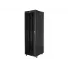 Lanberg FF01-6842-12BL 19-palcová voľne stojaca serverová skriňa 42U, 600x800 mm, sklenené dvere, LCD, IP20, na zloženie, čierna
