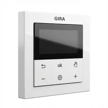 Digitálny priestorový termostat Gira System 3000 Bluetooth, biela, LCD displej
