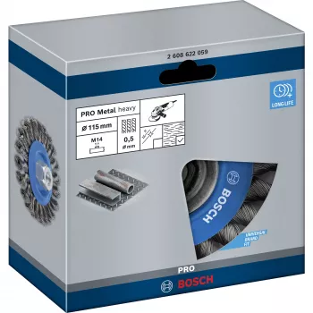 Drôtená kefa Bosch 2 608 622 059 priemer 11,5 cm hrúbka drôtu 0,5 mm