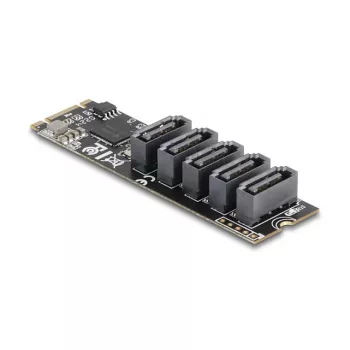 Interný SATA adaptér DELOCK 64241 M.2 (Key B+M) na 5x SATA s JMicron JMB585, LED indikátory, pre PC