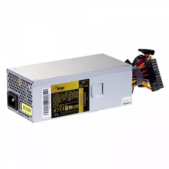 Akyga AK-T1-250 250 W TFX napájací zdroj, 80 PLUS Gold, aktívne PFC, 80 mm ventilátor, sivá
