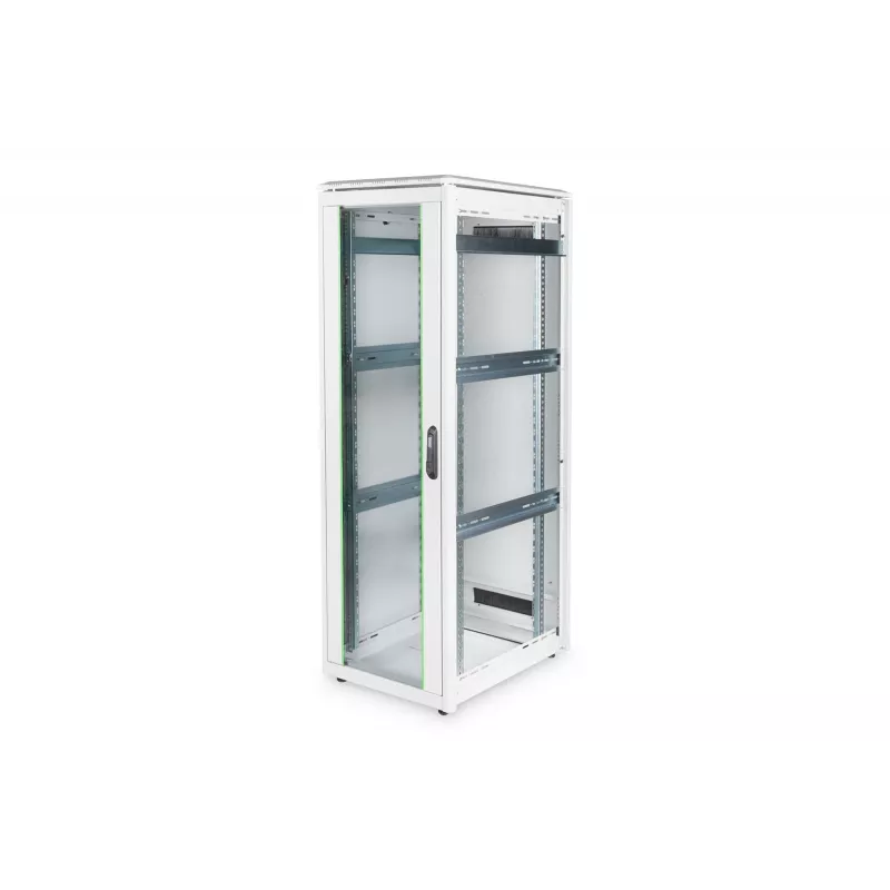 DIGITUS 36HE Unique sieťový rozvádzač 600x800mm sklenené dvere sivý