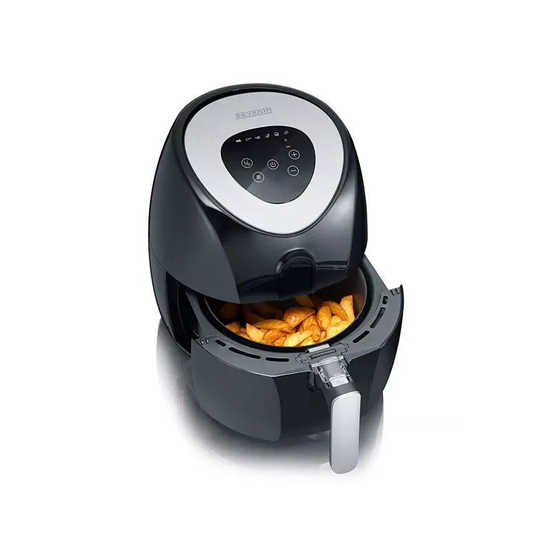 Severin 2430 Single 3,2 l samostatne stojaci 1500 W teplovzdušná fritéza čierna, nehrdzavejúca oceľ