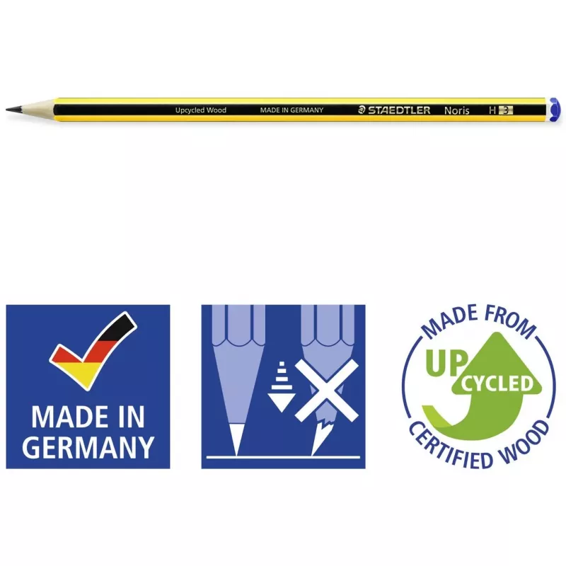 STAEDTLER Noris - H - čierna - žltá - Nemecko - PEFC - 2 mm - 12 kusov
