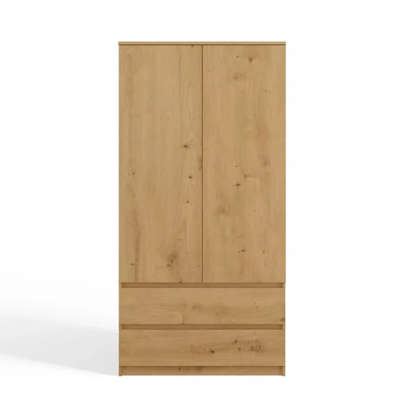 Topeshop SZAFA MALWA ART spálňová šatníková skriňa 5 políc 2 dvere dub