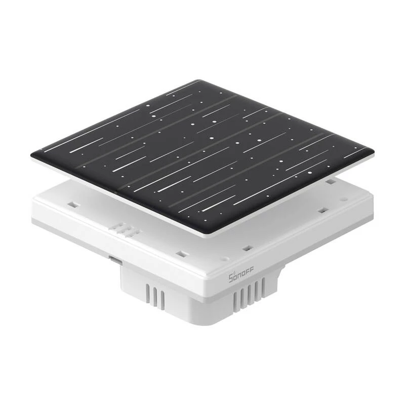 Dekoratívny kryt Sonoff T5-4C-86-star pre dotykový spínač — model T5-4C-86-star, nástenná doska pre montáž 86×86 mm