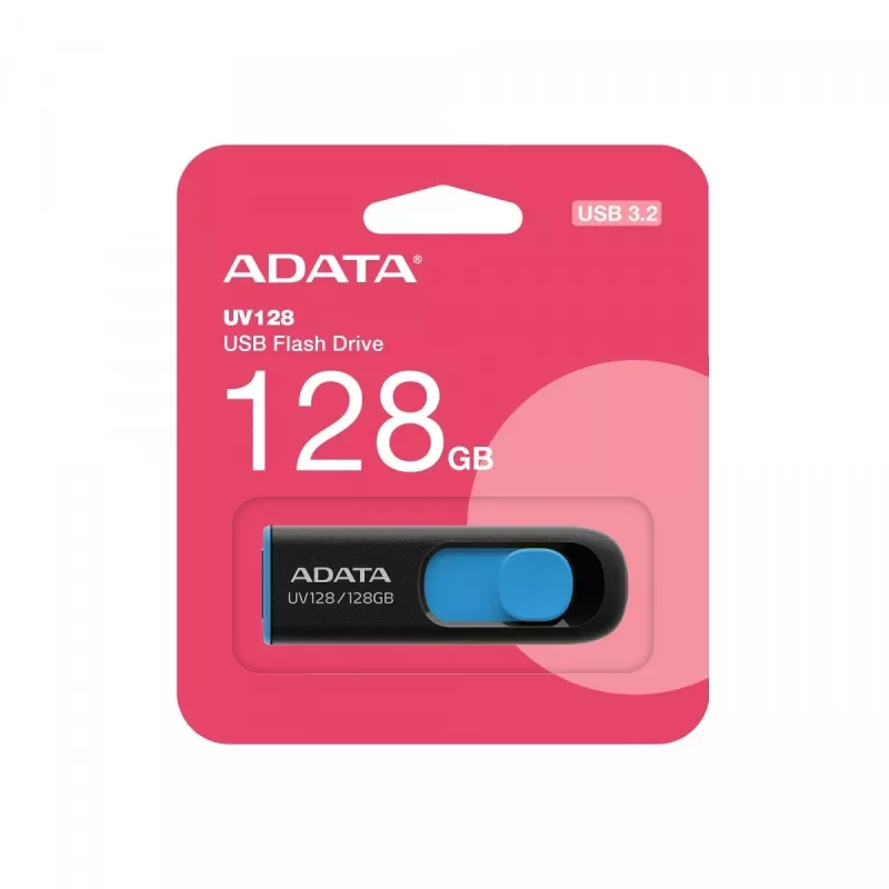 ADATA DashDrive UV128 128GB USB flash disk USB Type-A 3.2 Gen 1 (3.1 Gen 1) Čierna, Modrá
