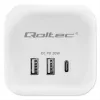 Predlžovacia zásuvka QOLTEC 52548 s 3× AC zásuvkami a USB portom