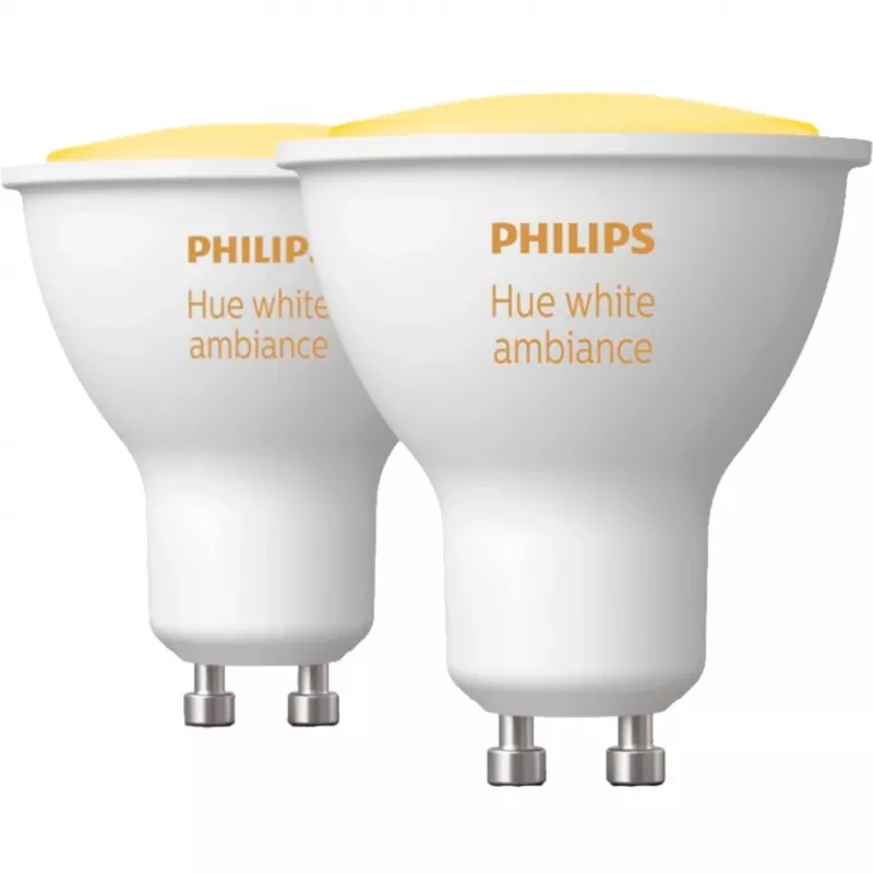 LED GU10 žiarovky dvojbalenie s Hue Bridge – Philips Hue White Ambiance, náhrada 35W