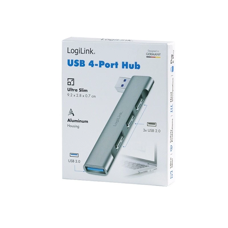 LogiLink USB 3.2 Gen1 Hub 4-portový USB-A 1x USB3.0 AF 3x USB2.0 AF UA0436