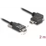 DeLOCK USB 2.0 kábel USB Type-C konektor samec na USB Type-C konektor samec zahnutý vľavo/vpravo PD 3.0 60W 2m