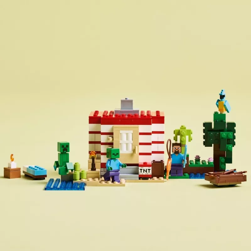 LEGO Minecraft sada 21275 TNT dom v džungli stavebná hračka, 287 dielov, 2 minifigúrky, od 8 rokov