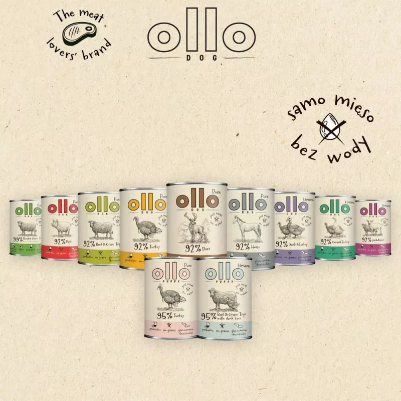 OLLO Pure Horse - mokré krmivo pre psov - 400g