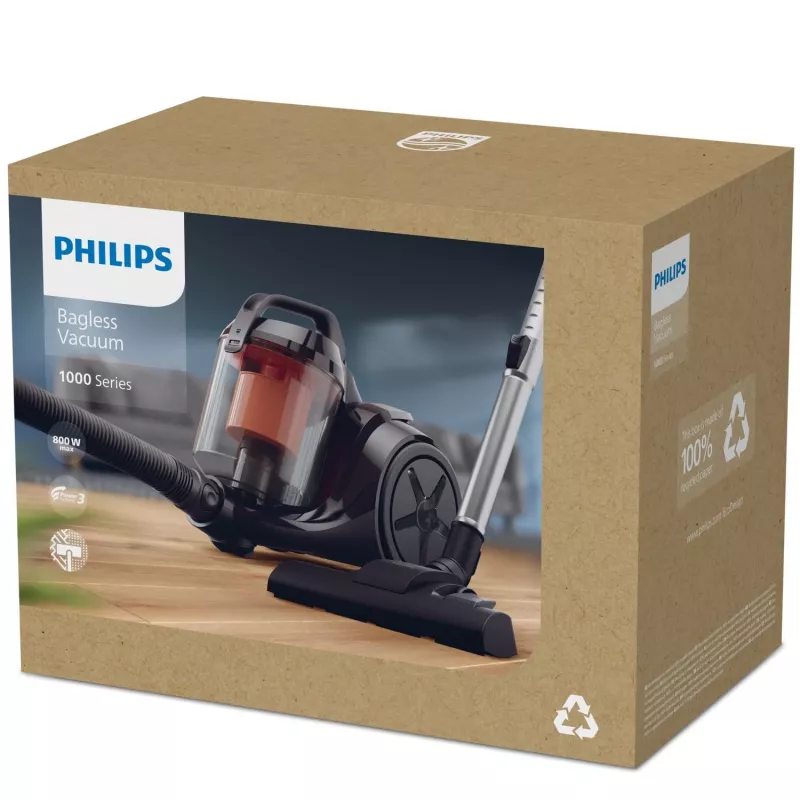 Philips 1000 series XB1142/10 vysávač 1,3 L podlahový vysávač suchý 800 W bez vrecka