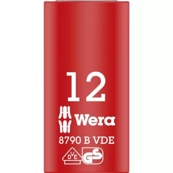 VDE Zyklop nástrčný kľúč, 12mm, 3/8 červený/žltý, izolovaný do 1 000 voltov