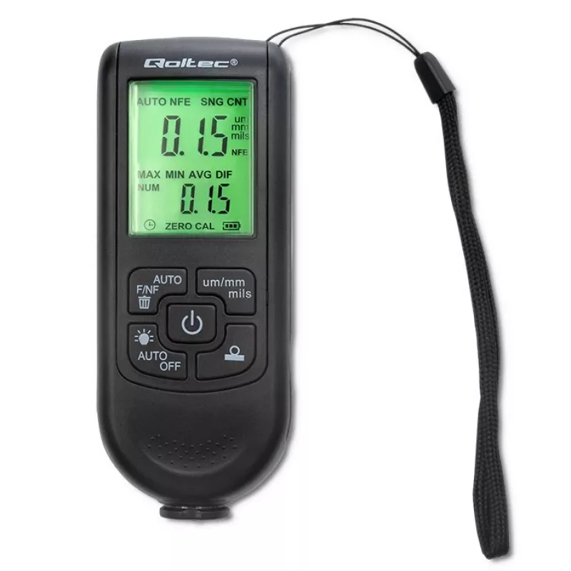 Qoltec merač hrúbky laku s LCD displejom | 0~2000 µm