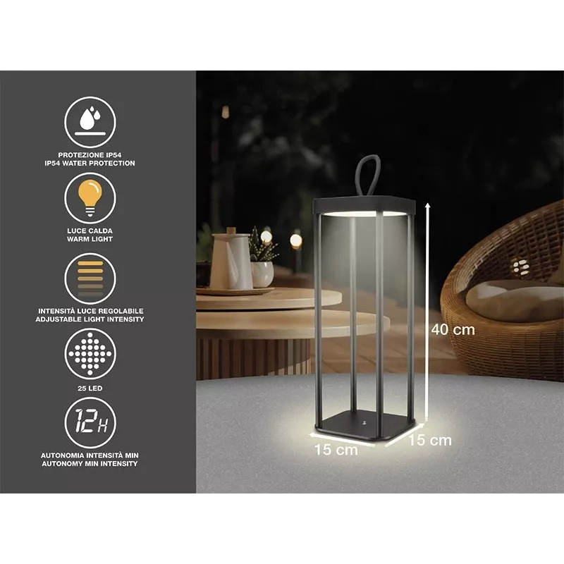 Nabíjacia lampáš Beper P207ILI100 — čierny, prenosné LED osvetlenie