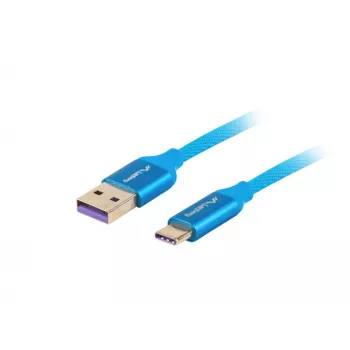 Kábel USB 2.0 LANBERG CA-USBO-21CU-0010-BL — USB A na USB C, 1 m, modrý