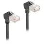 DeLOCK RJ45 sieťový kábel Cat.6A S/FTP tenký 90° nadol 5 m čierny