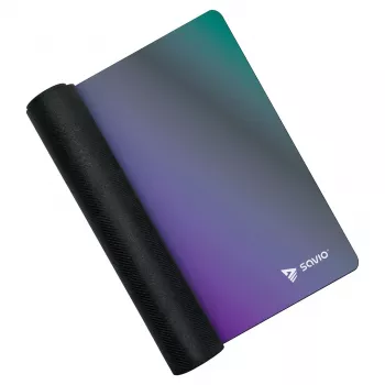 Herná podložka pod myš SAVIO Super Speed L Prism Edition — 700×300×3 mm, fialová, prešívané okraje, protišmyková spodná strana