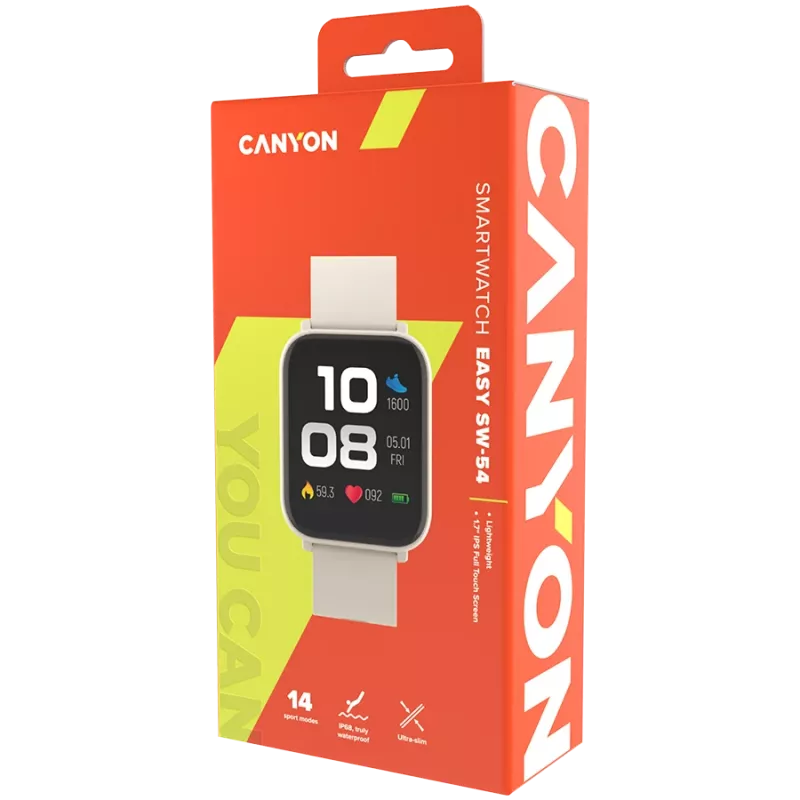 Canyon Easy SW-54 CNS-SW54WB inteligentné hodinky, béžová