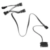 Kábel Y pre ventilátory Kolink 1-na-4 PWM 35 cm, 4-pin PWM na 4×4-pin PWM + SATA