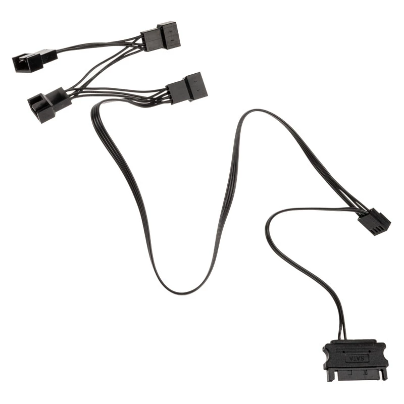 Kábel Y pre ventilátory Kolink 1-na-4 PWM 35 cm, 4-pin PWM na 4×4-pin PWM + SATA
