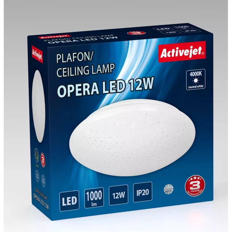 Moderné LED stropné svietidlo Activejet OPERA LED 12W