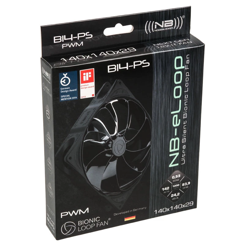 NOISEBLOCKER B14-PS-BL 140mm skriňový ventilátor