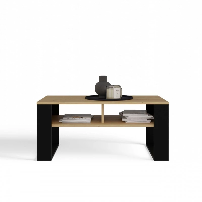 top e shop STOLIK KAWOWY ŁAWA MODERN 2P štíhly Dub Artisan čierne lamely
