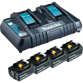 Makita DC18RD - nabíjačka + batéria 4 x - Li-Ion - 6 Ah - 108 Wh - nabíjanie 2 batérií (199485-6)