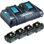 Makita DC18RD - nabíjačka + batéria 4 x - Li-Ion - 6 Ah - 108 Wh - nabíjanie 2 batérií (199485-6)