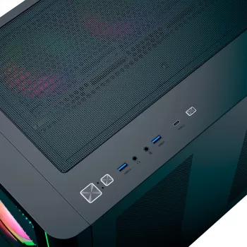Skriňa na PC AEROCOOL P500C EVO-G-BK-v1 s 2 bočnicami z tvrdeného skla, čierna